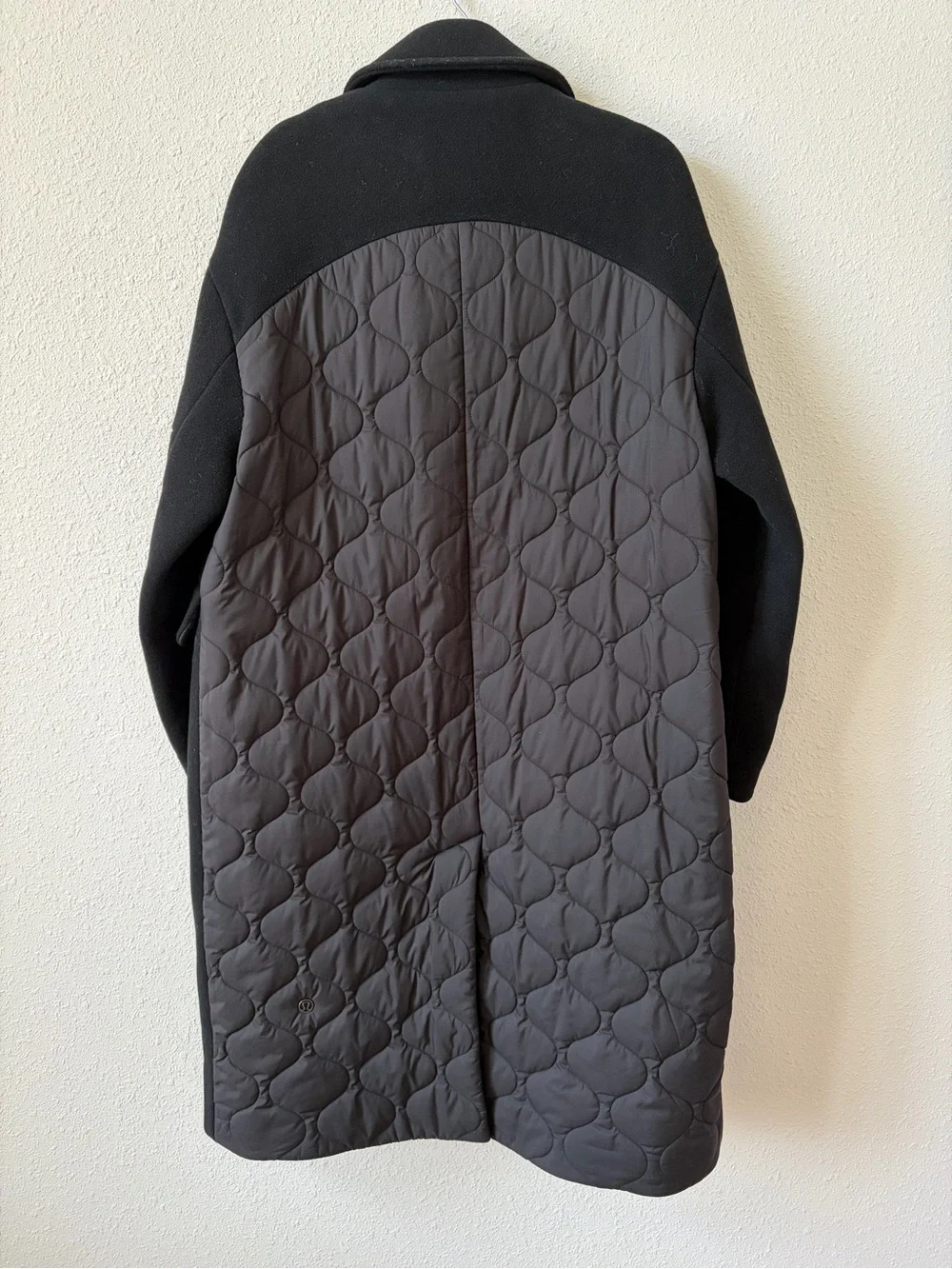 Lululemon Wool Long Coat Black Size 6 Quilted Winter Neutral Oversized W4BYCS
